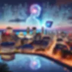 Silhouette d’IA futuriste avec ordinateur et circuits devant Montréal illuminée.