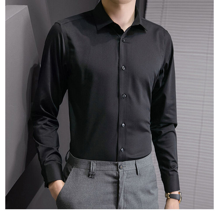 Miniatura: Camisa social masculina plus size, cor lisa, clássica e básica, slim fit.