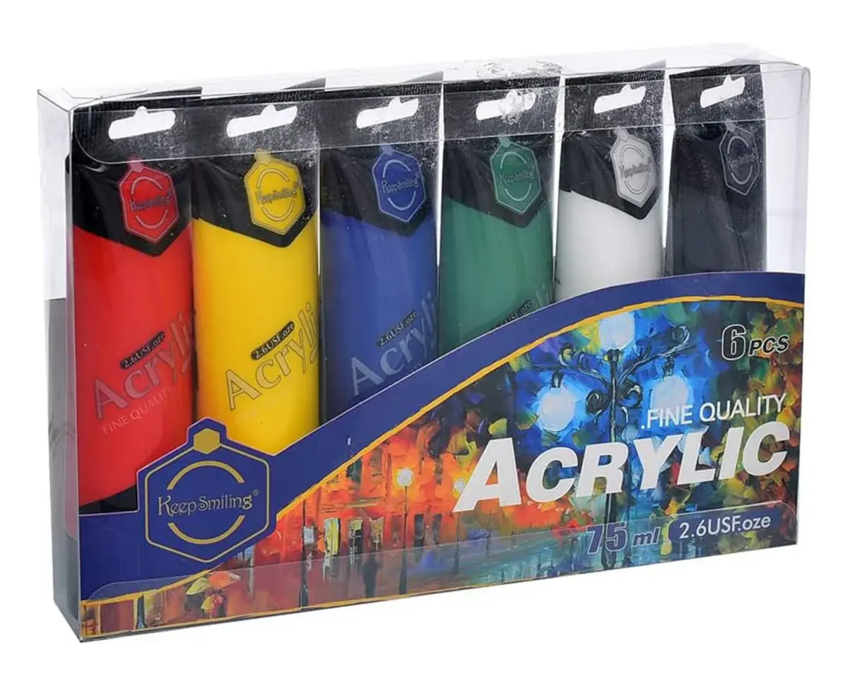 Keep Smiling Acrylic Paints 30ml Pack of 6