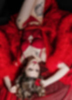 red gown boudoir