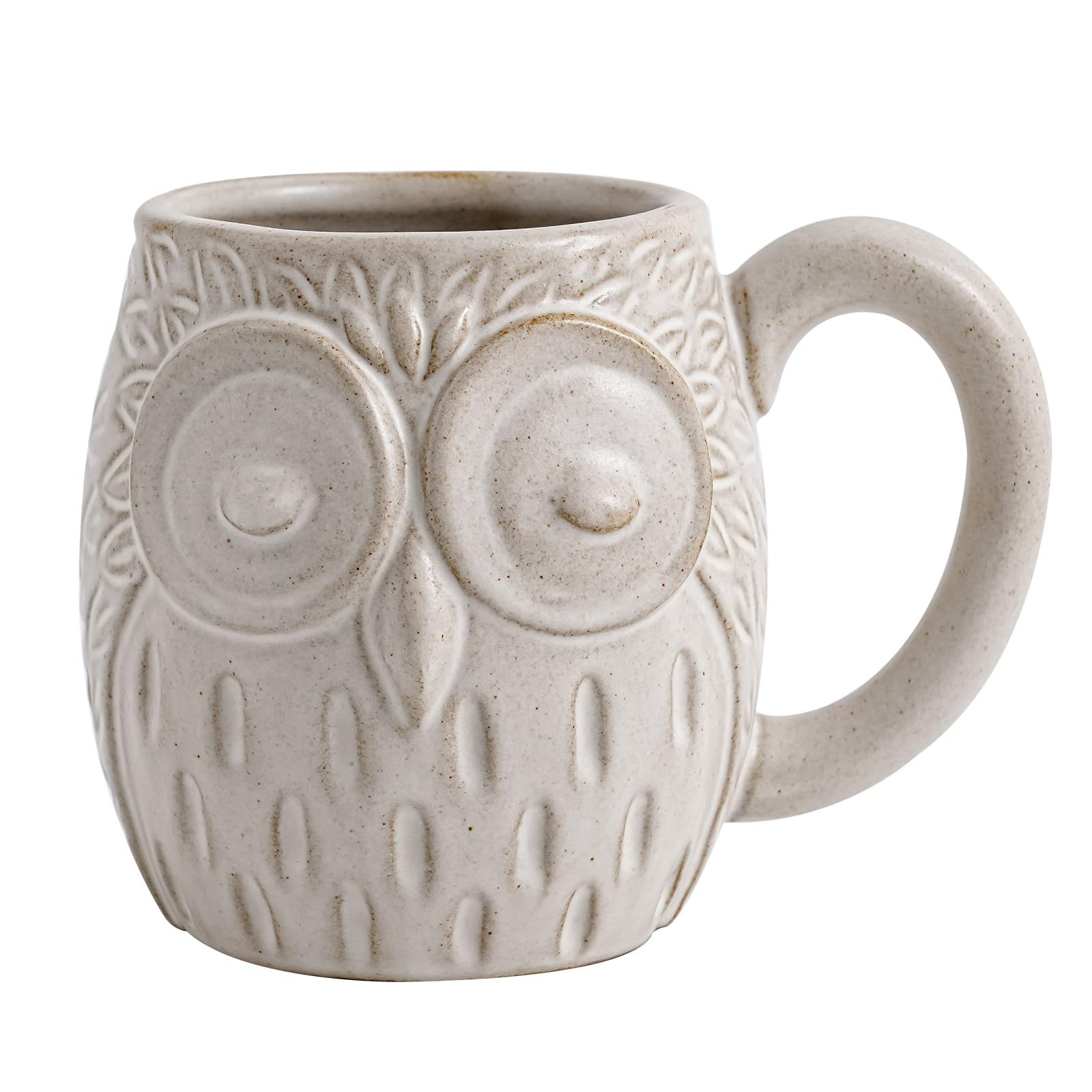 20 oz Owl Ceramic Coffee Mug - Large Ceramic Coffee Mug - Cute 3D Owl Design Uni