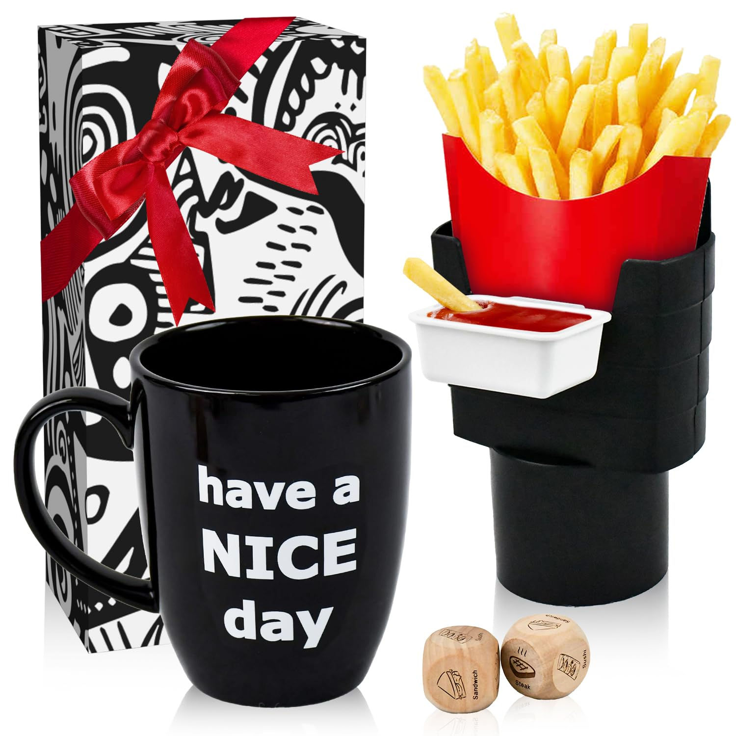 White Elephant Gifts for Adults Funny Coffee Mug with Finger on the Bottom Frenc