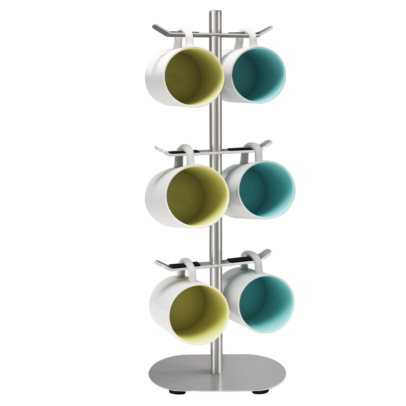 XEENEW Mug Holder Tree Coffee Cup Holder with 6 Hooks Coffee Mug Rack Metal Mug