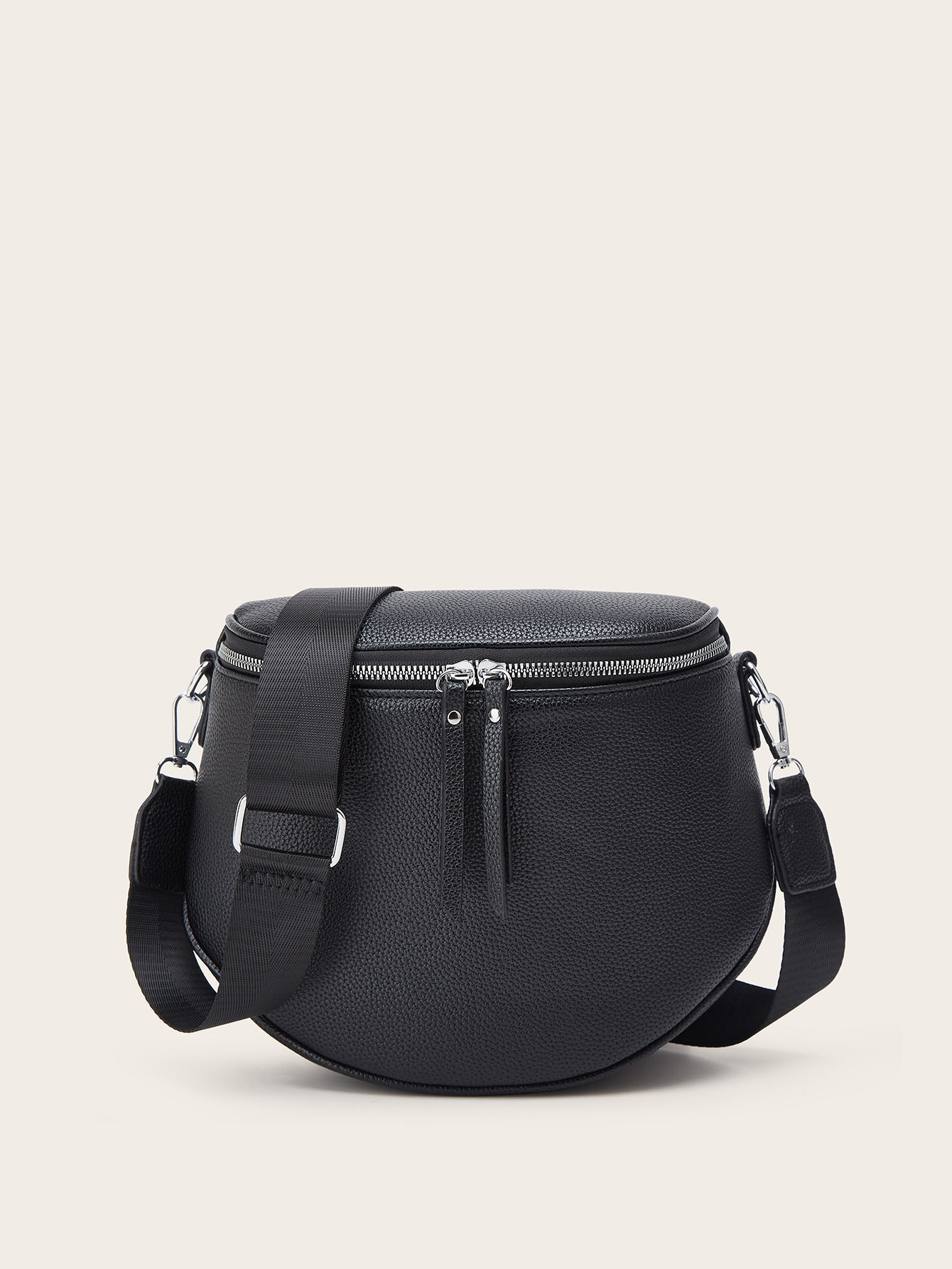 Foreign Trade Women's Bag 2025 New Fashion Retro Saddle Bag Litchi Pattern Women