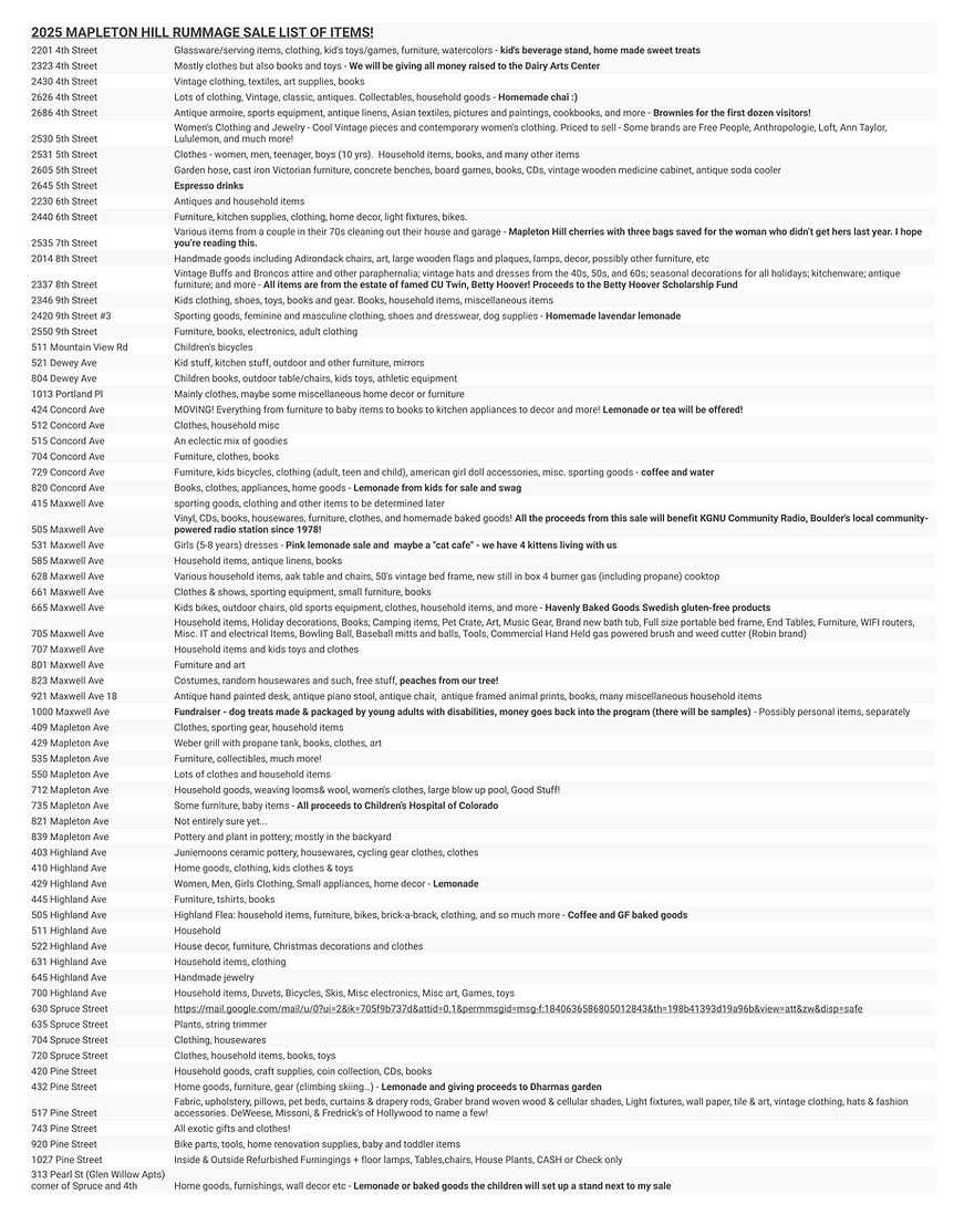 2025 LIST OF ITEMS for the Mapleton Hill Rummage Sale.png
