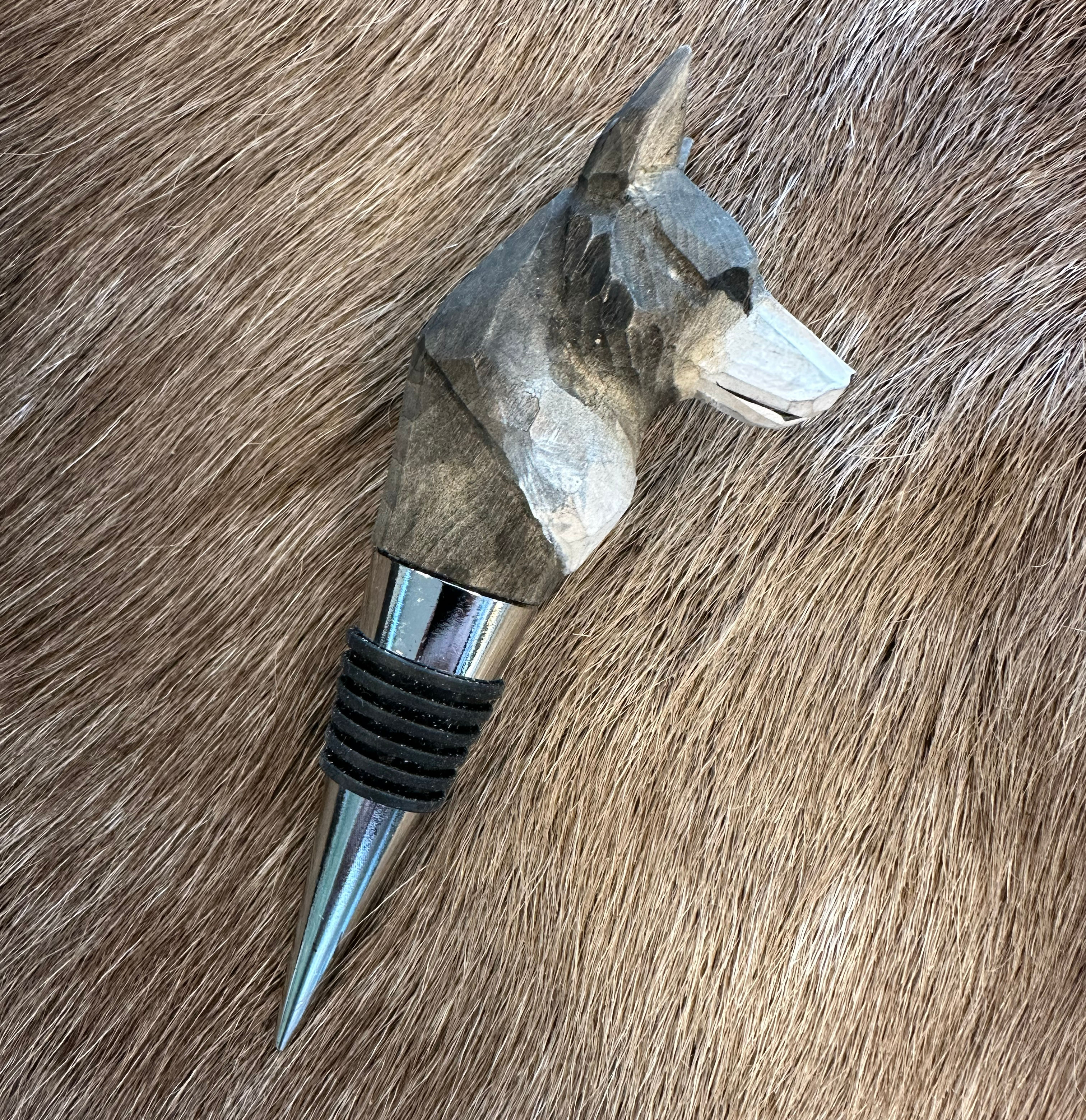 Wine kork Wolf Metal