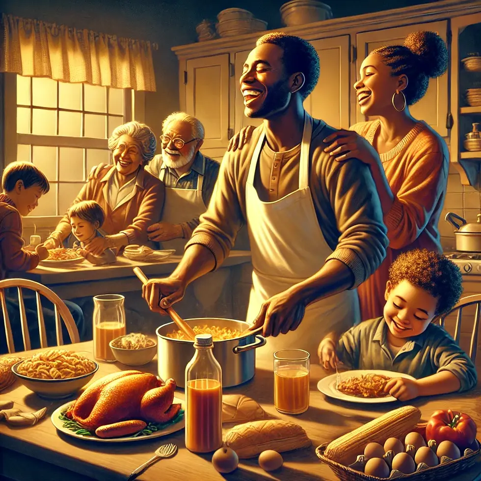 A heartwarming scene of a person preparing a meal for family, emphasizing the joy derived from caring for others. A heartwarming scene of a person preparing a meal for family, emphasizing the joy derived from caring for others.