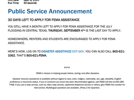 FEMA PA Aug 8, 2025