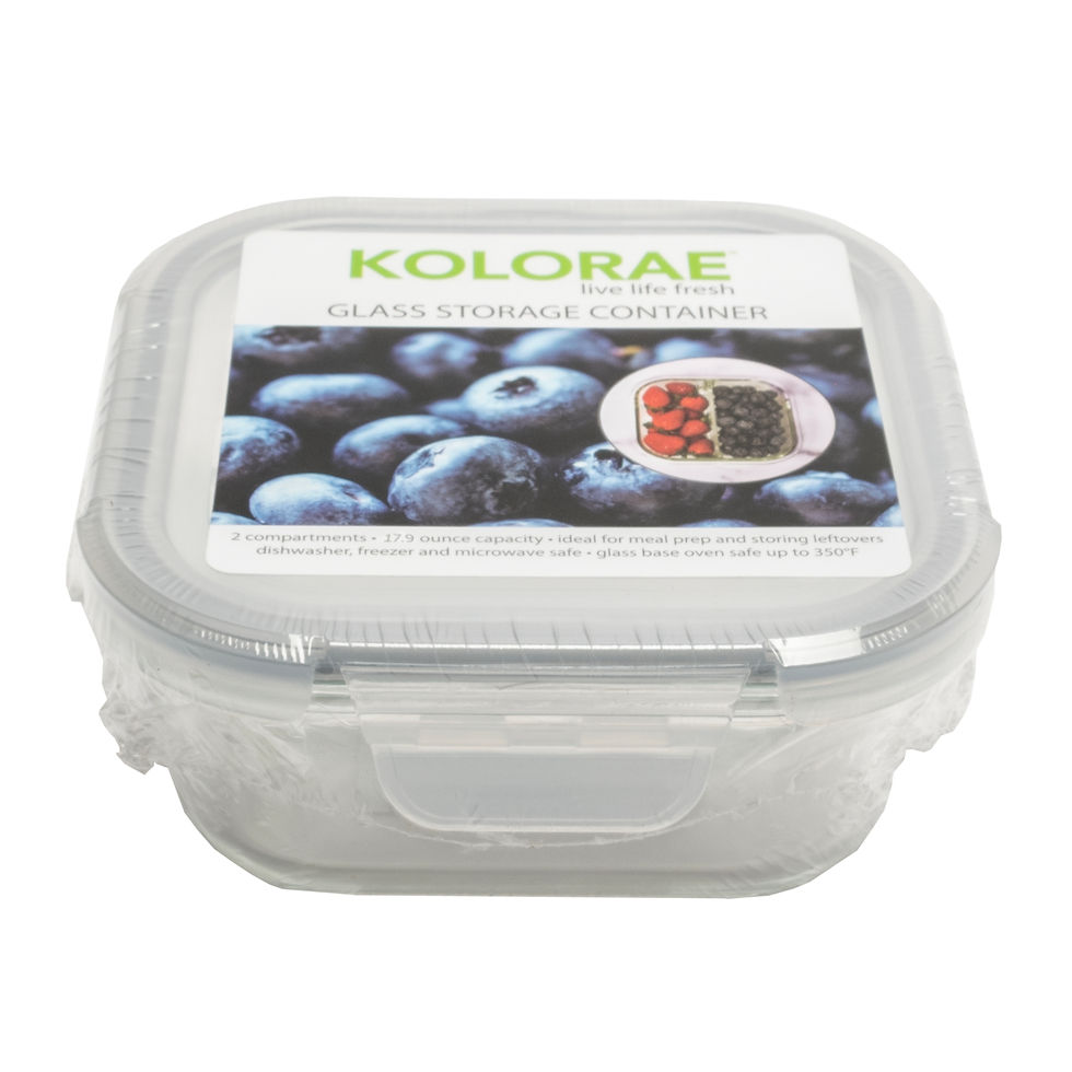 Thumbnail: KOLORAE 17.9oz Glass Food Storage Square - 2 Compartment