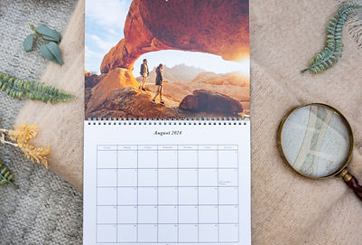 Personalised wall calendar by SimplePrints with a beautiful image of a couple in a desert
