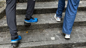 People on an urban hiking walk in Zurich