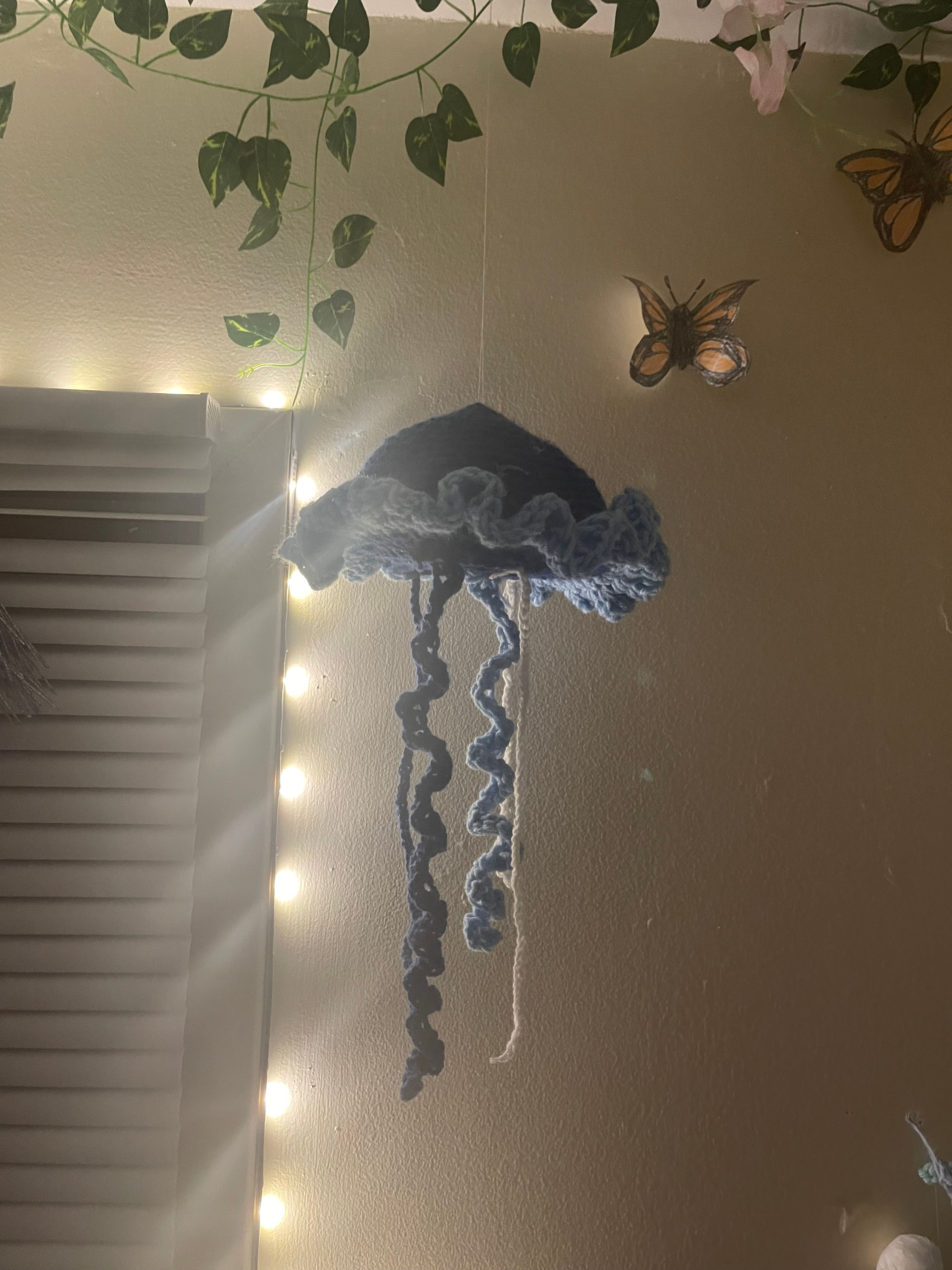 Crochet blue jellyfish