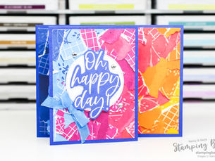 Make a Bright & Happy Book Binding Z-Fold Card using the Masterfully Made Designer Series Paper!