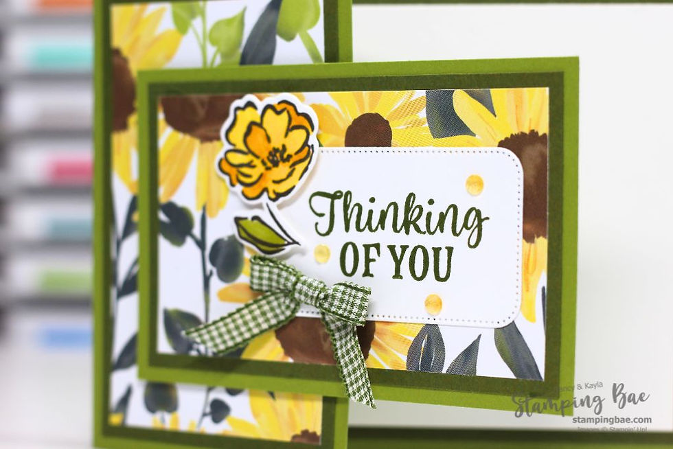 Layered Front Flap "Thinking of You" Sunflower Card with the Radiant Sunflowers Bundle