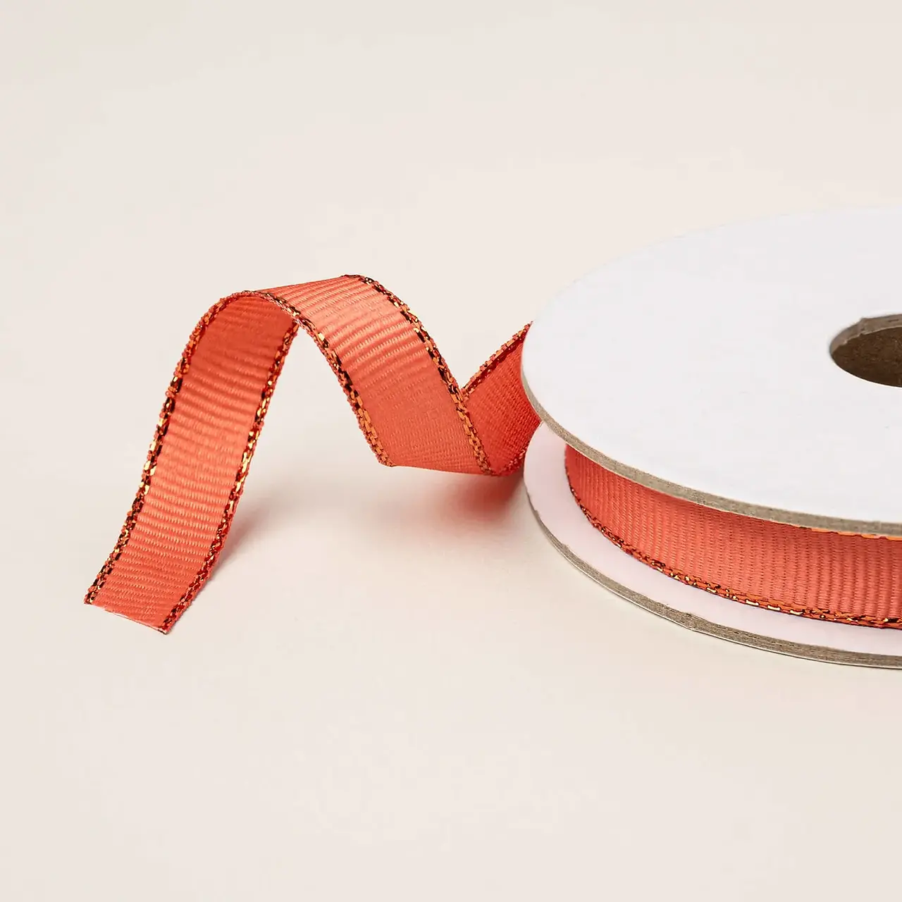 Calypso Coral with Copper Border Ribbon