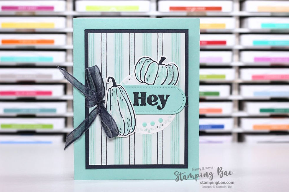 Painted Pumpkins Card Idea: Secret Sea, Pool Party & a Sparkly Twist