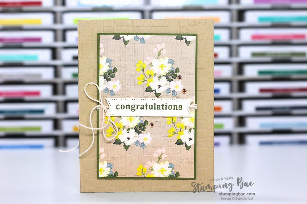 Double-Embossed Rustic Check Card with the Poetic Petals Stamp Set