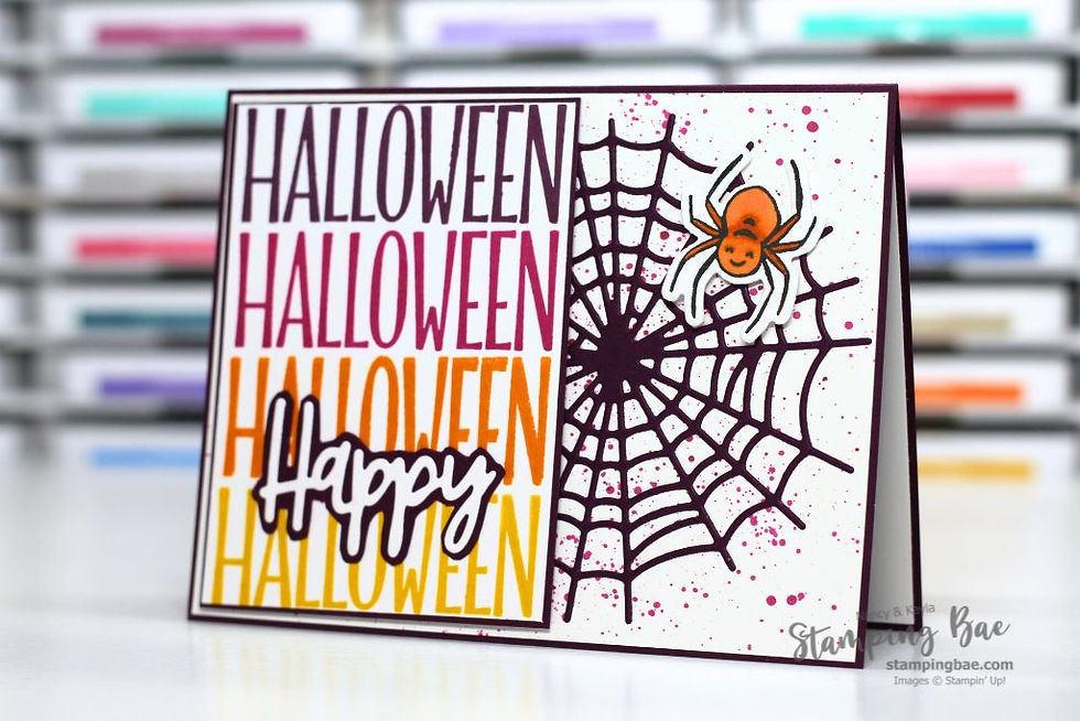 Rainbow Stacked "Happy Halloween" Card with the Web of Fun Bundle
