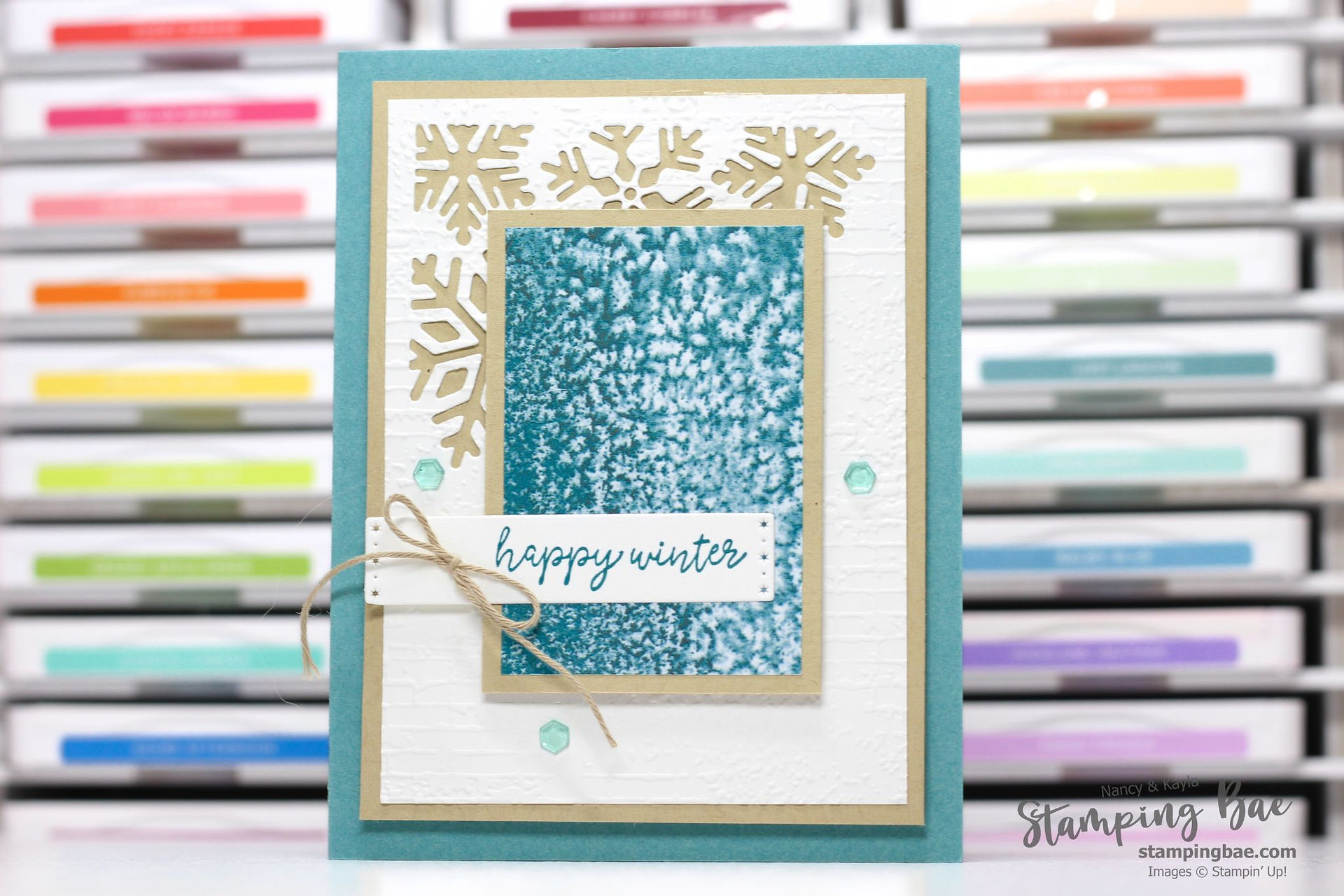 Happy Winter Card | Soft Textures & Snowy Layers for a Peaceful Seasonal Design using the Snowflake Kisses Bundle