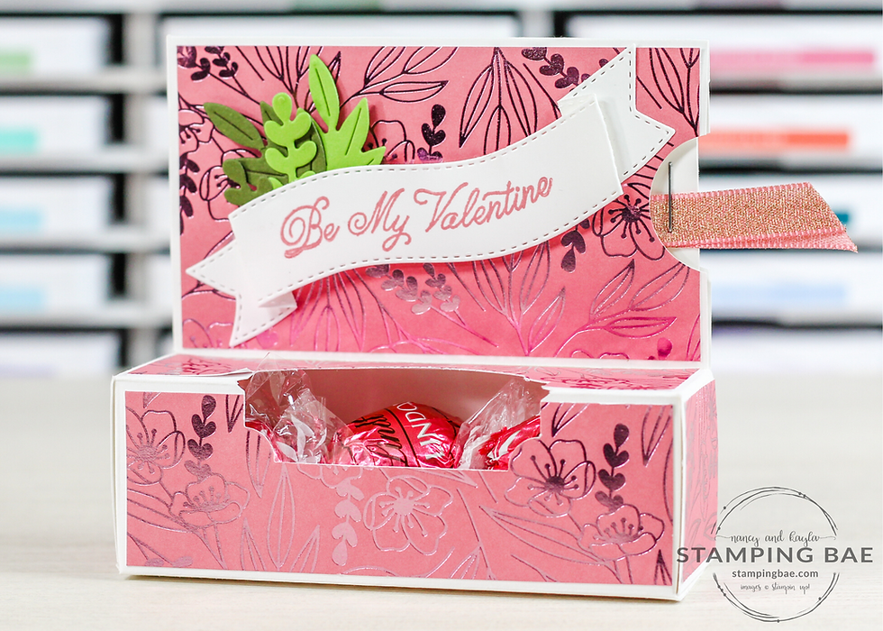 Love You Always Chocolate Box with Stampin' Up! Floral Dies and Always in my Heart Stamp Set