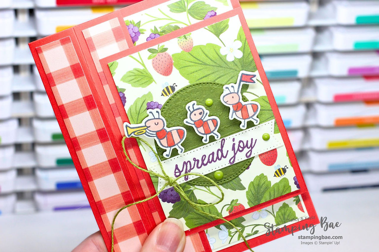 A Spread Joy Fun Fold Card with the Sweet Bugs Bundle