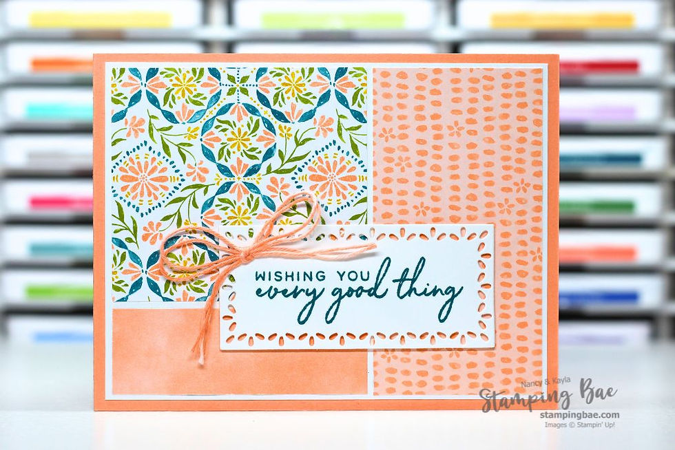 Custom Scalloped Label Card with the Tile Garden Bundle