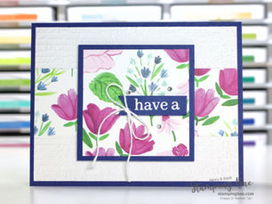 Easy Florals in Bloom Card with Petunia Pop and Night of Navy