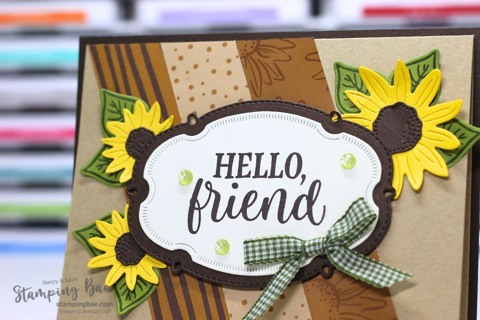 Angled Foil Stripe "Hello" Sunflower Card with the Radiant Sunflowers Bundle