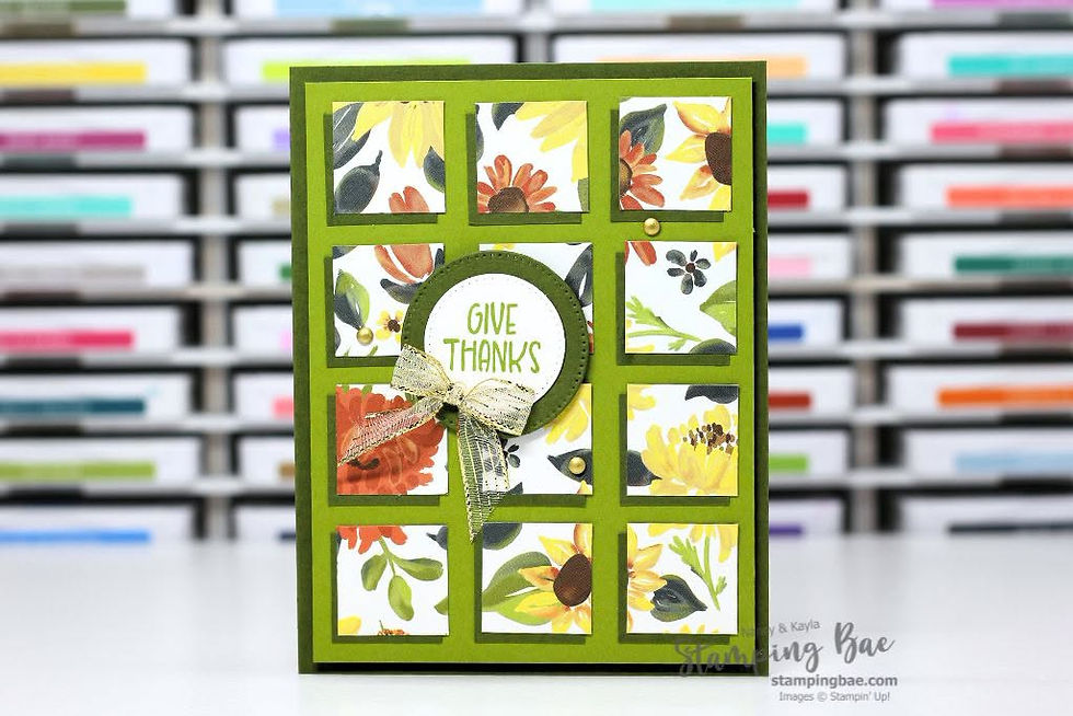 Shadowed Mosaic Grid Card with the Thanks & Giving Stamp Set