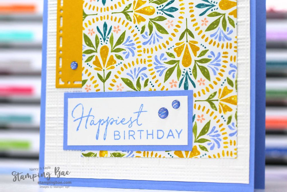 Pierced Corner Frame Birthday Card with the Tile Garden Bundle