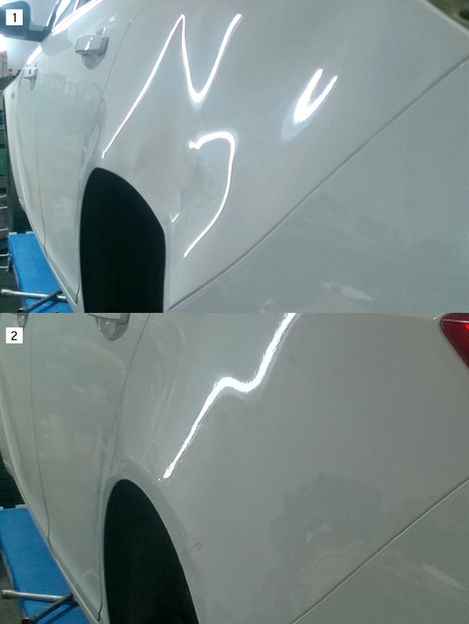 Ausbeulen ohne Lackieren bei DELLENPRÄGER vorher und nachher