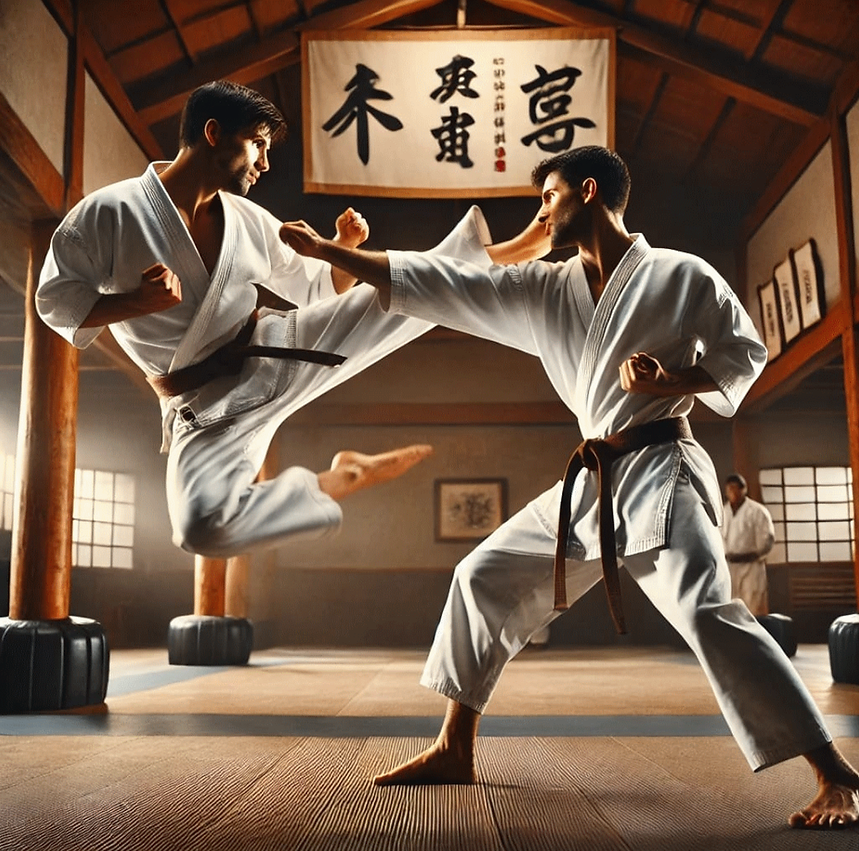 Zeichnung asiatische Kampfsportler