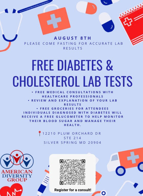 Free Diabetes & Cholesterol Lab Test