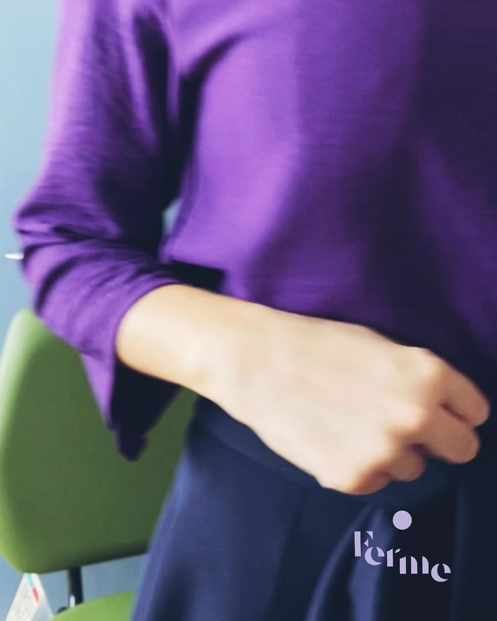Miniatura: Blusa Bateau Angelie Crepe Roxa