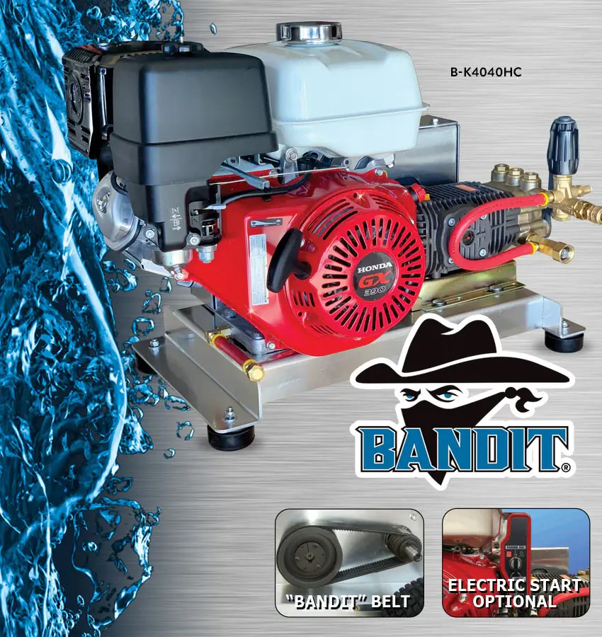 B-K5530HG Bandit 5.5GPM at 3000PSI Honda GX390 Belt Drive With General Pump