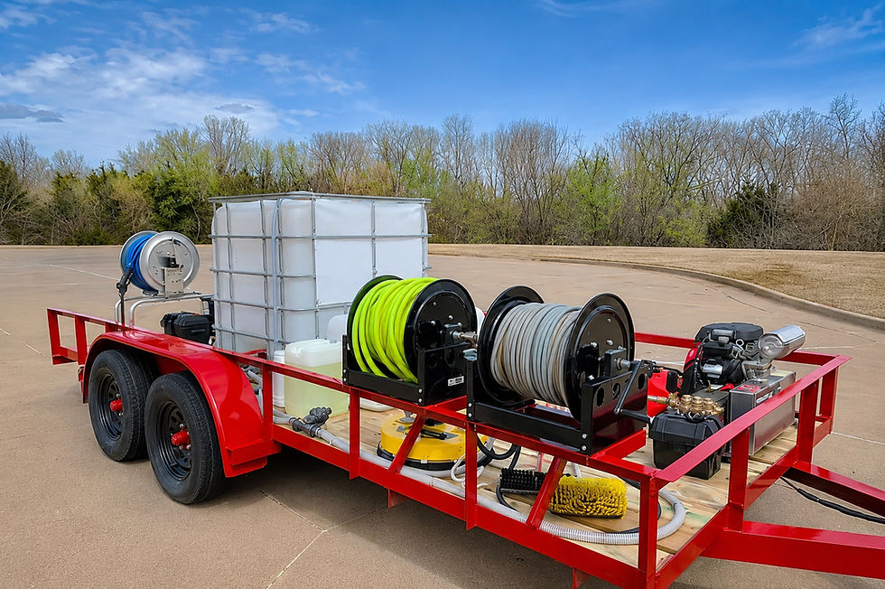 The Contractor Special 14' pressure washing and soft washing trailer