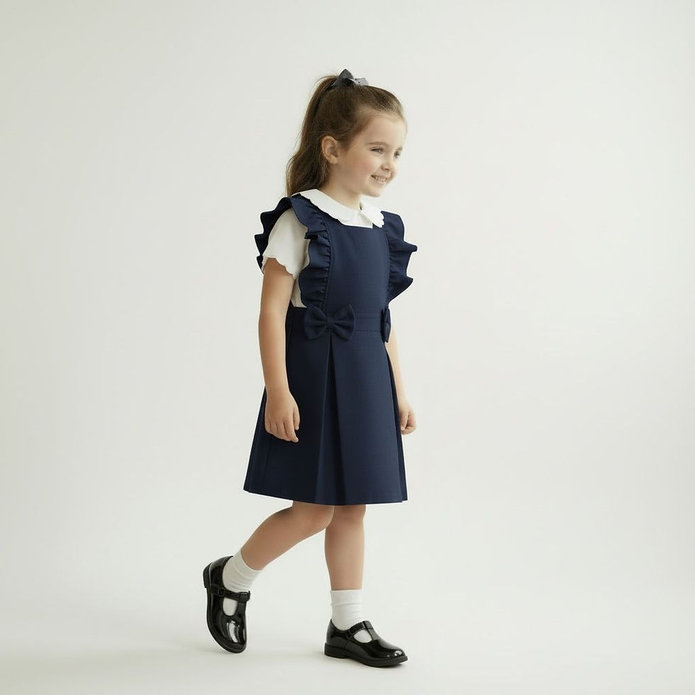 Thumbnail: Love & Learn Navy Ruffle Pinafore