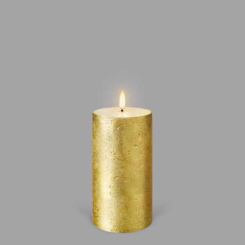 Gold Medium Pillar Flameless Candles