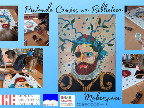 Pintando Camões na Biblioteca