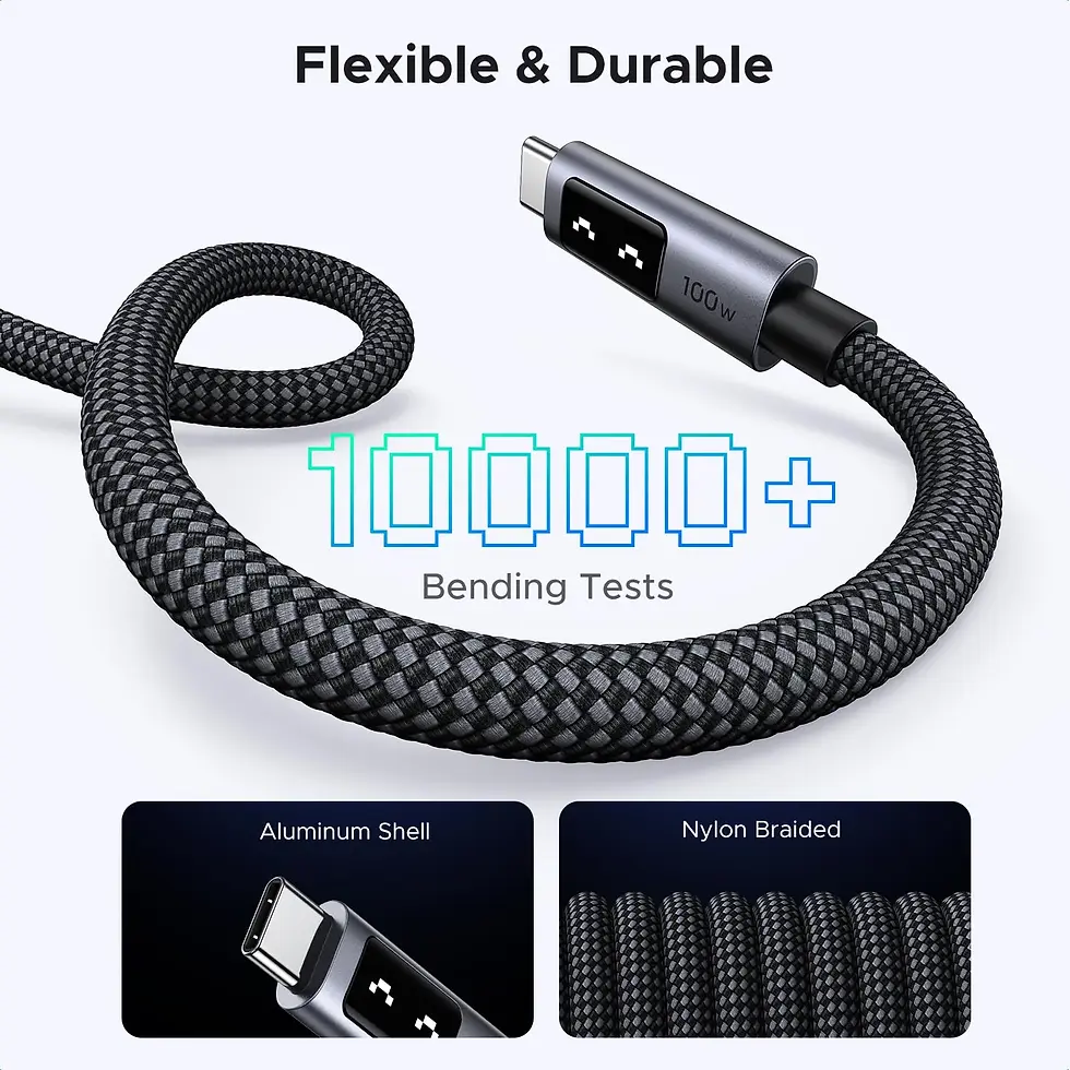Thumbnail: UGREEN Uno L509 USB-C-kabel 1 m 100W – Grijs