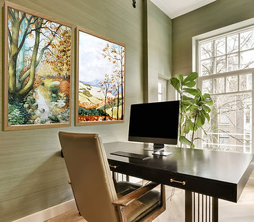 home office or executive office with acoustipics acoustic control pictures