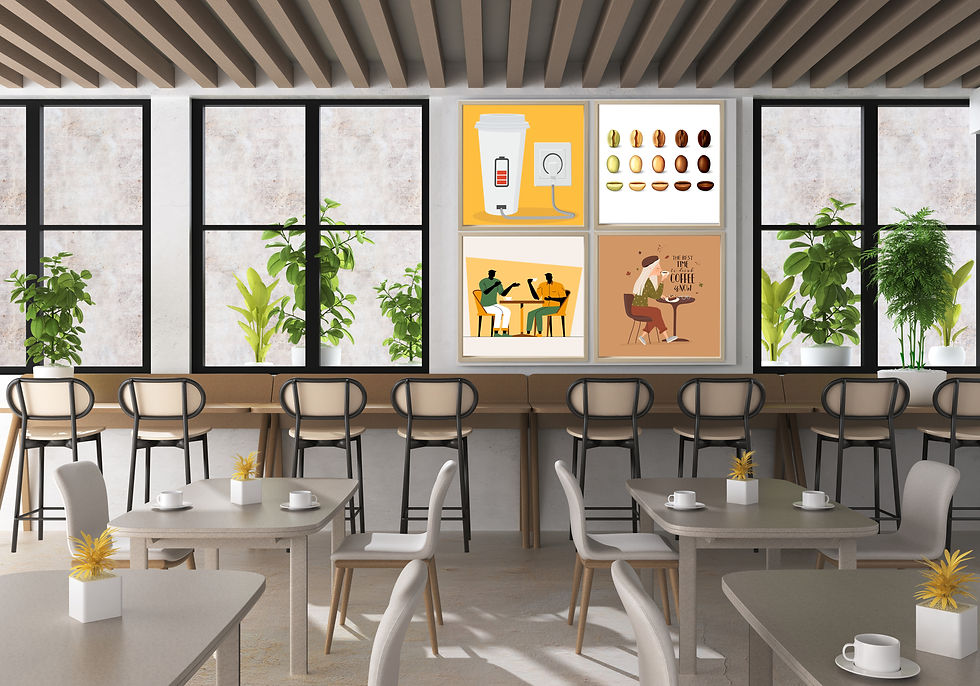 Thumbnail: Square Acoustipics picture in a cafe