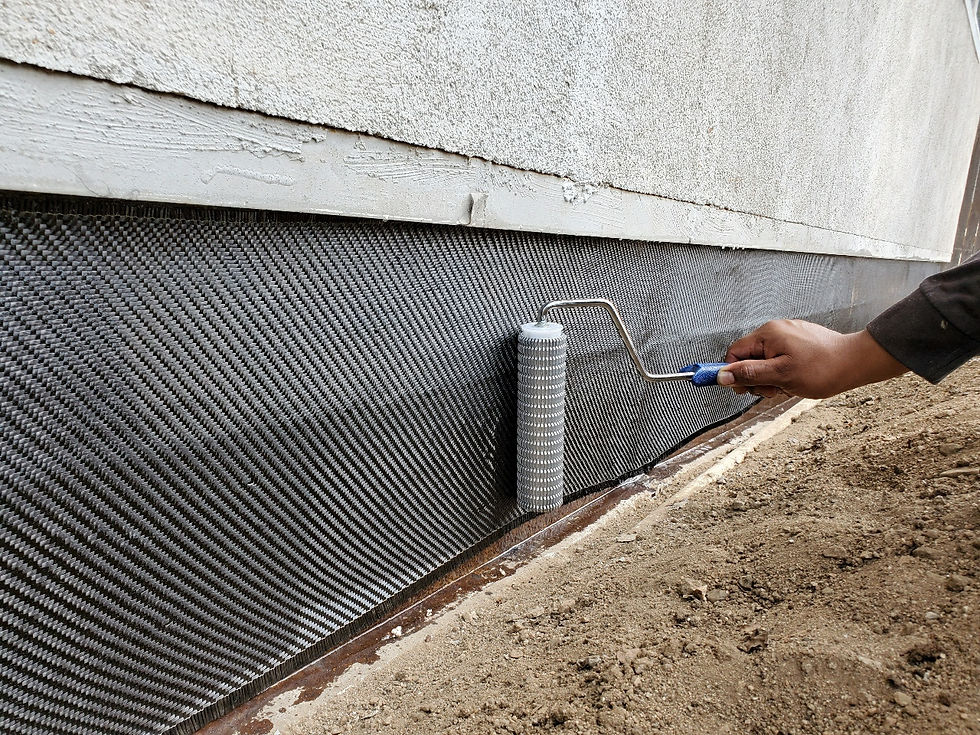 Hardened slotted roller applying carbon fiber