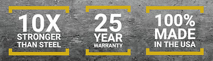 Carbon fiber reinforcement for bowed walls. 10X stronger than steel. 25 Year warranty. 100% made in the USA