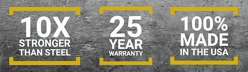 Carbon fiber reinforcement for bowed walls. 10X stronger than steel. 25 Year warranty. 100% made in the USA