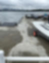 Cracks in the concrete dock at Vancouver Yacht Club, showing damage before repair with SRS Carbon Fiber reinforcement