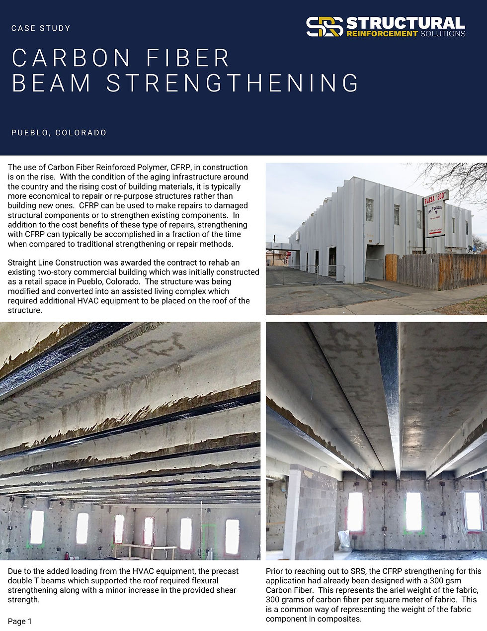 Cover image of a case study written on beam strengthening using Carbon Fiber.