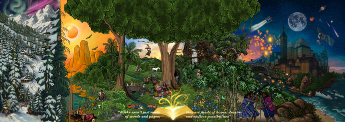 Book illustrator, environment art, bookish, mural commission, Isabel Florence