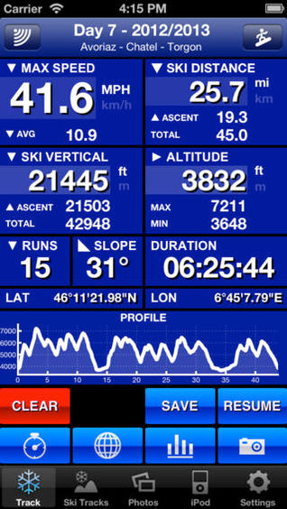 SKI TRACKS - GPS TRACK RECORDER
