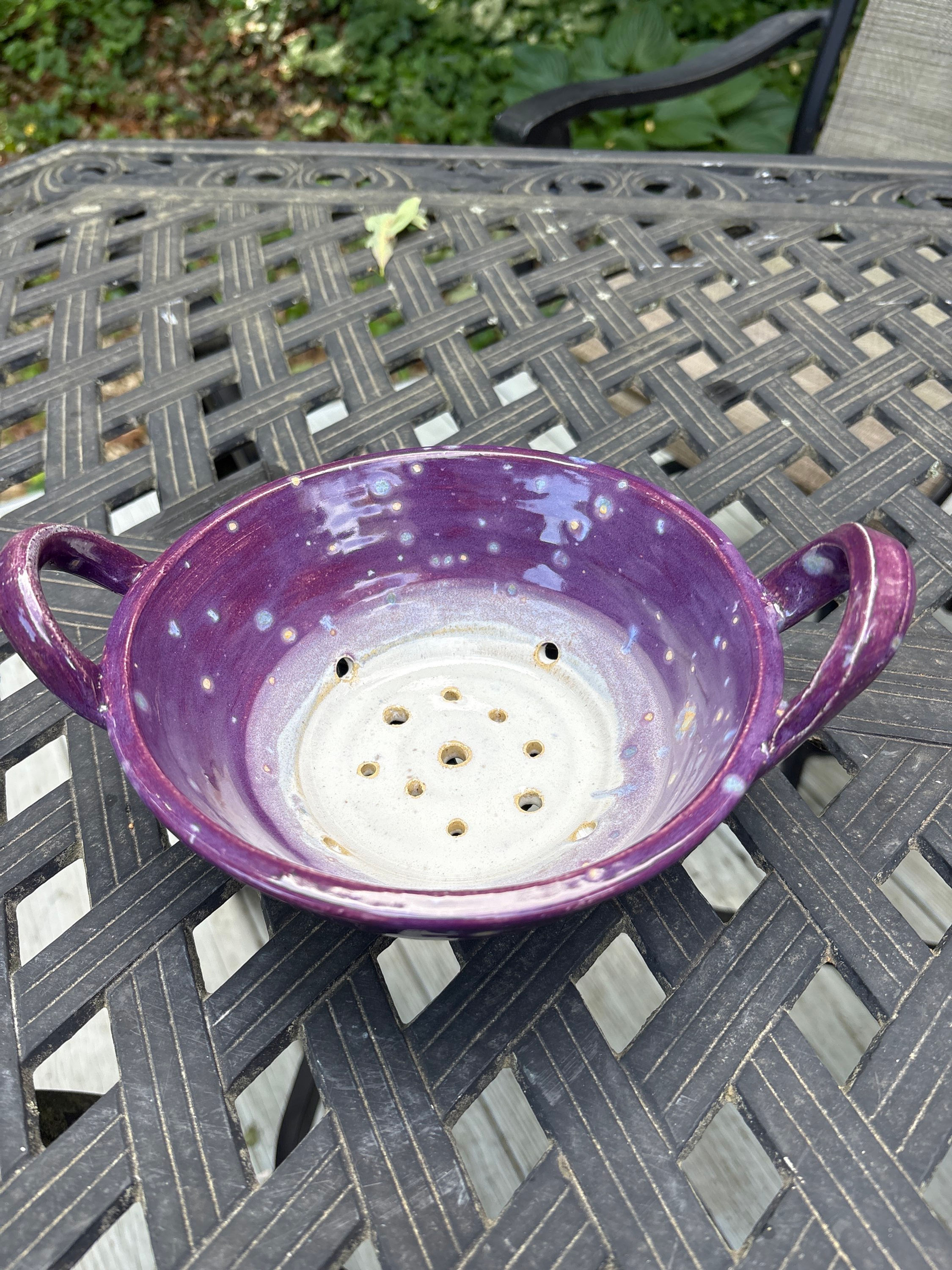 Purple starlight colander bowl